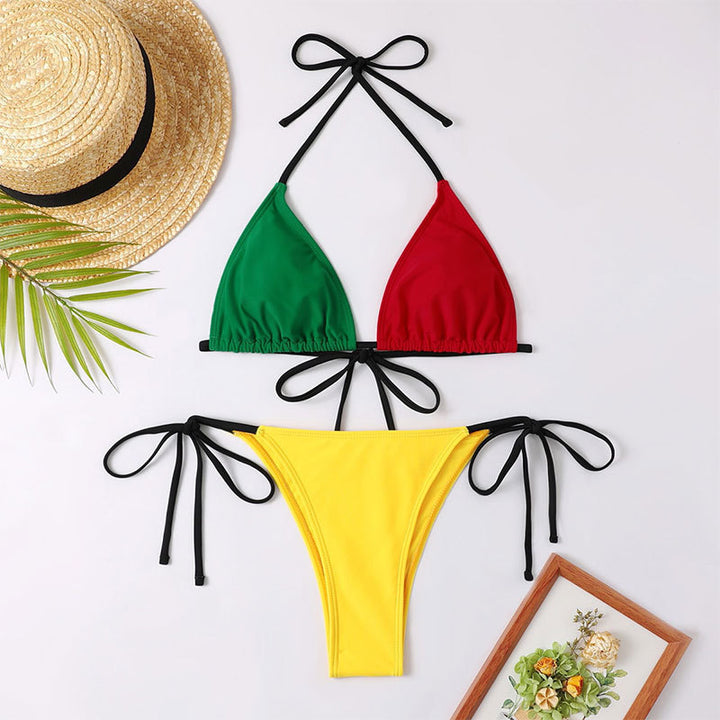 Damen Triangel-Bikini-Set mit raffinierten Bindebändern Drune
