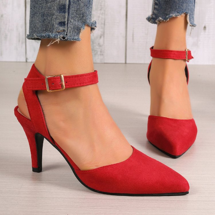 Damen elegante Sling-Pumps mit verstellbarem Knöchelriemen und modischem Absatz Drune