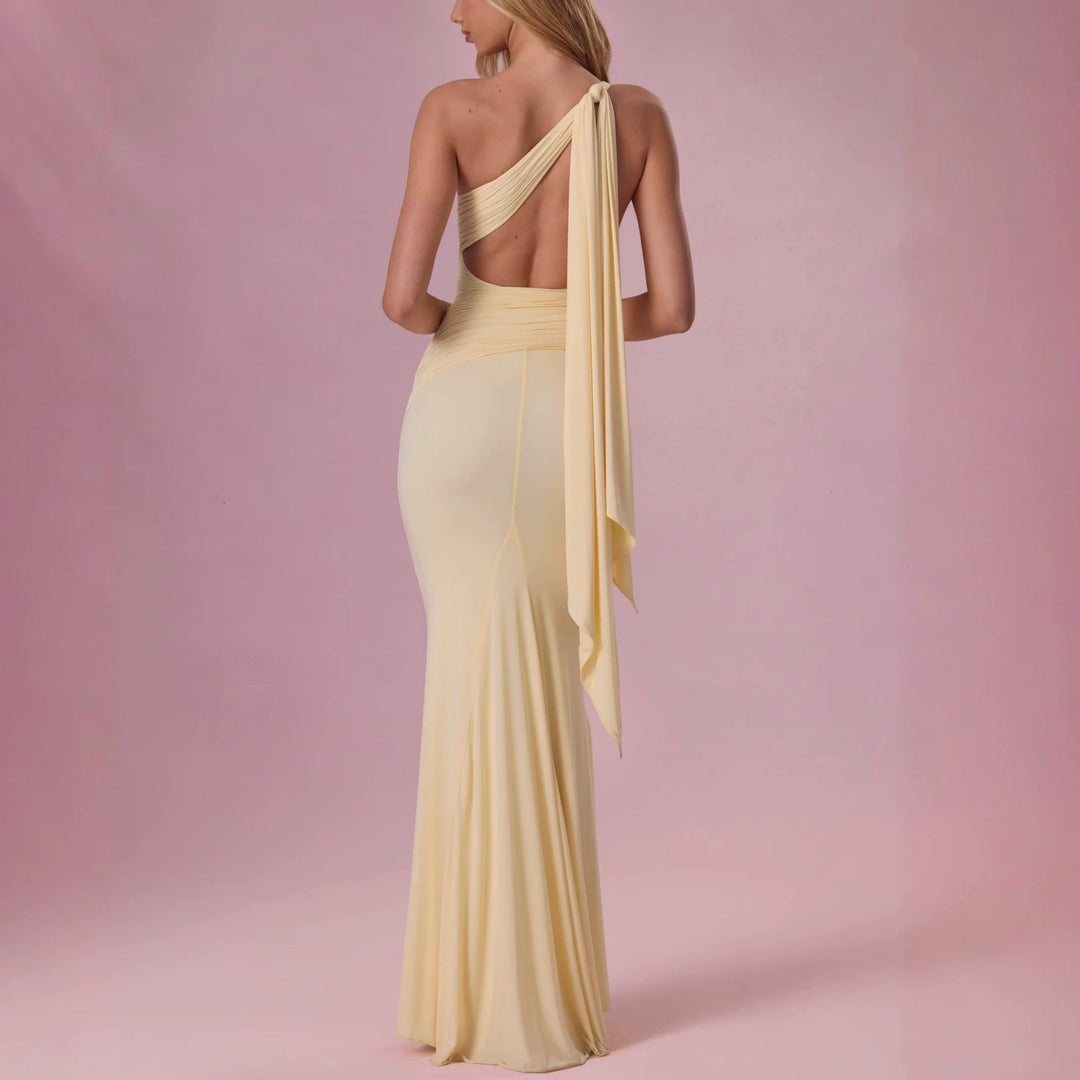 Damen Elegantes Maxikleid mit asymmetrischem Design Drune
