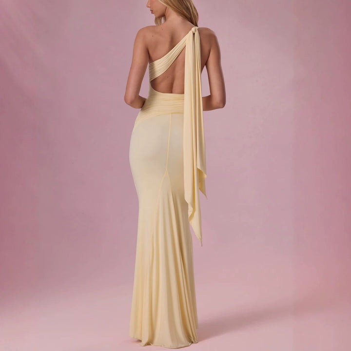 Damen Elegantes Maxikleid mit asymmetrischem Design Drune