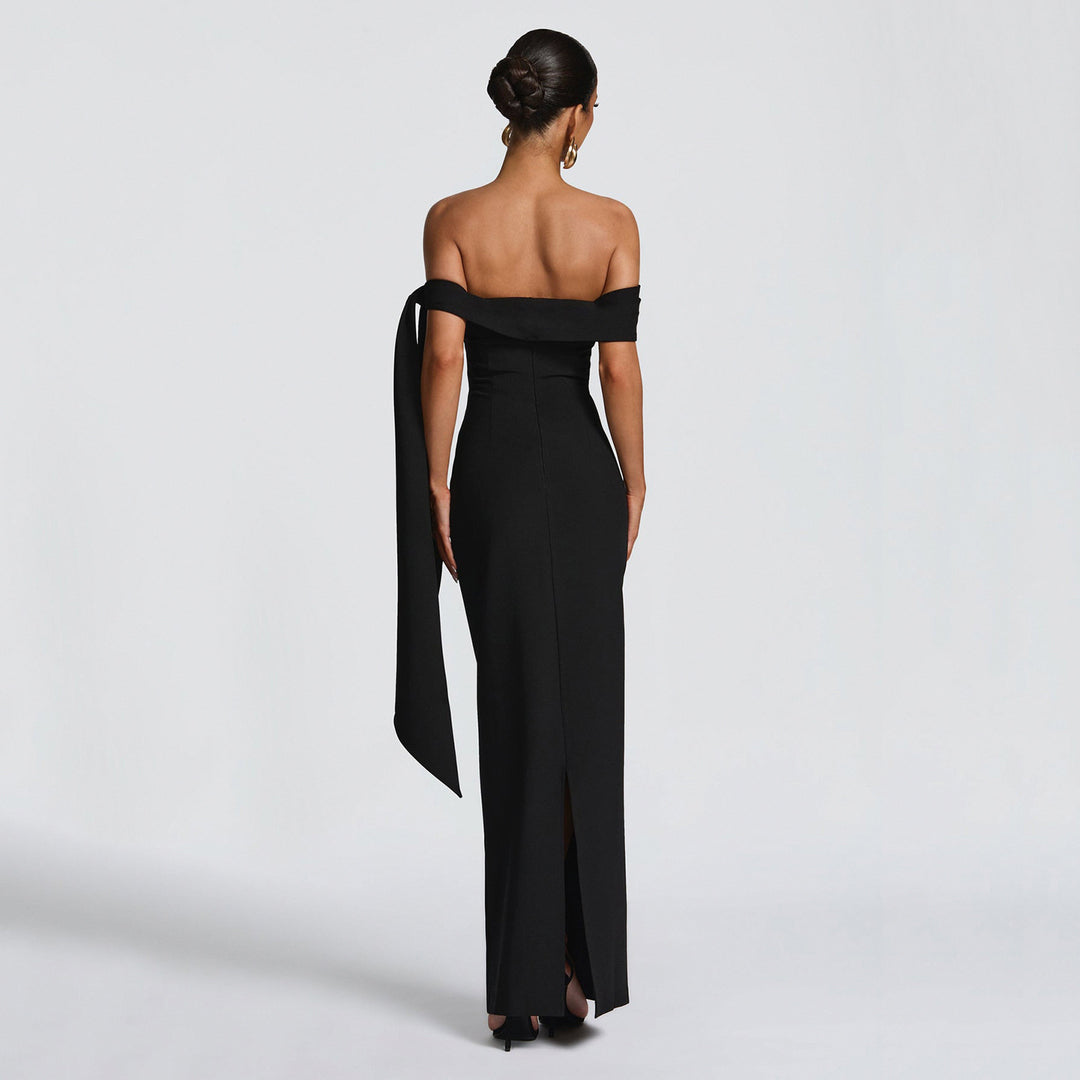 Damen Wickelkleid mit einem eleganten One-Shoulder-Design und modischen Rüschendetails Drune
