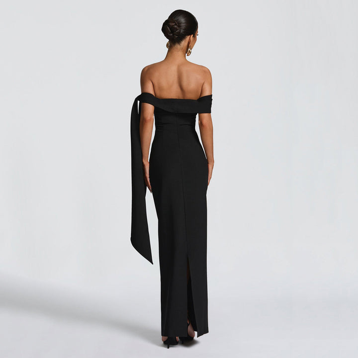 Damen Wickelkleid mit einem eleganten One-Shoulder-Design und modischen Rüschendetails Drune