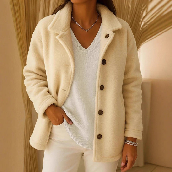 Damen Fleece-Jacke mit Knopfdetails Drune