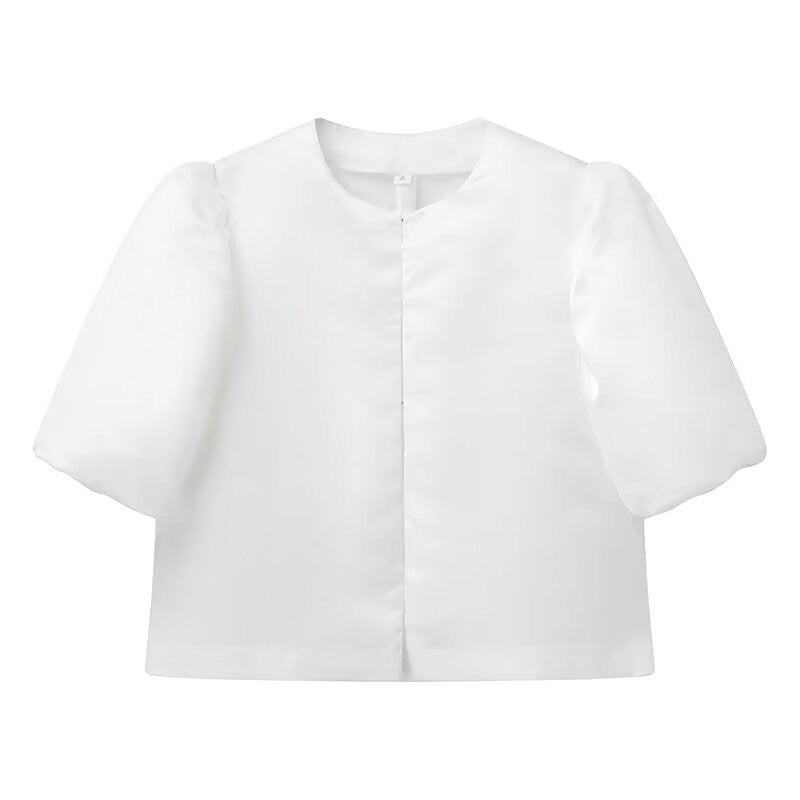 Damen stilvolle Bluse mit puffärmeln Drune