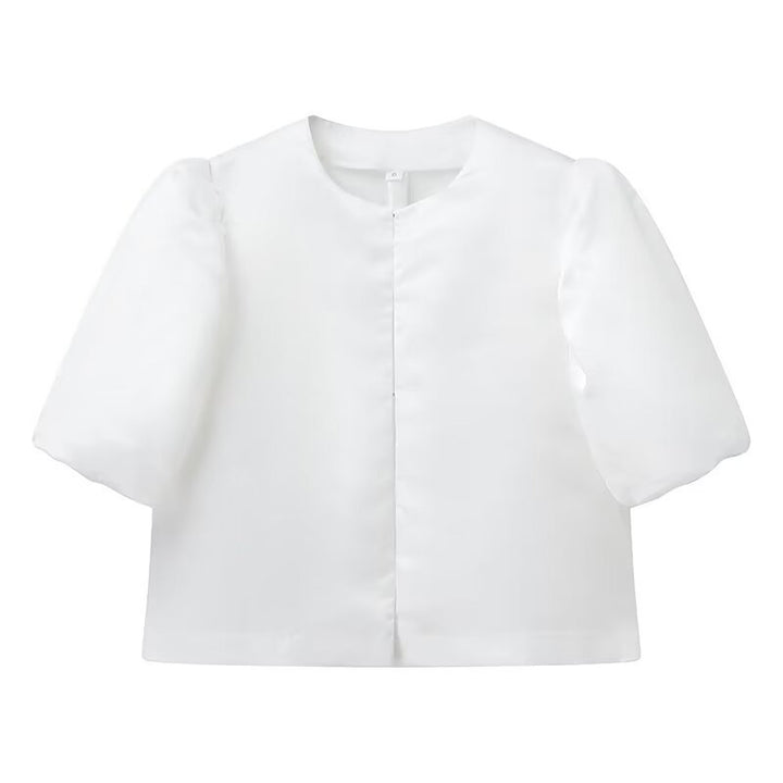 Damen stilvolle Bluse mit puffärmeln Drune