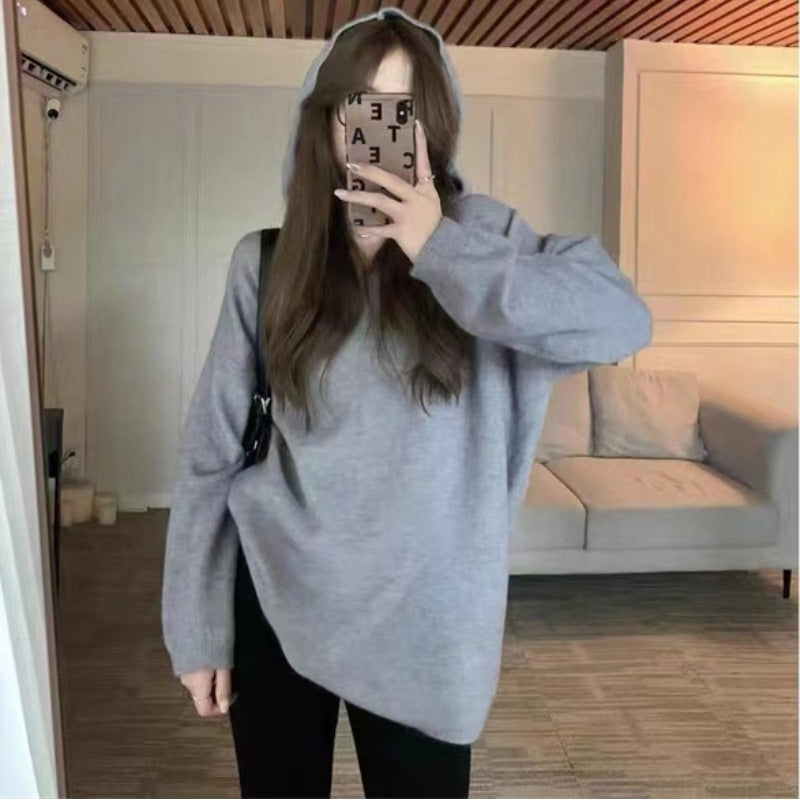 Damen Cashmere-Mischung Kapuzenpullover Drune