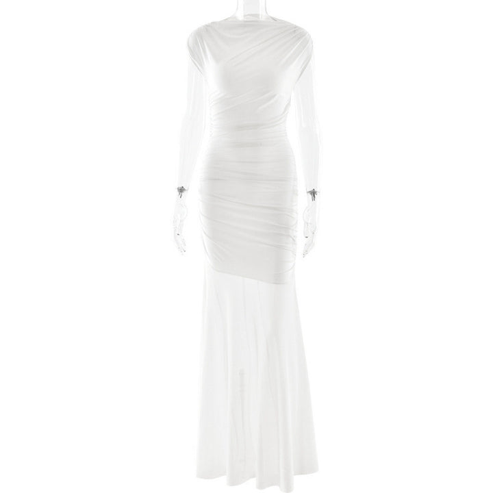 Damen Elegantes Abendkleid mit figurformenden Rüschen Drune