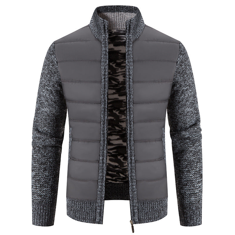 Herren hybride Steppjacke mit modischem Strickdesign Drune