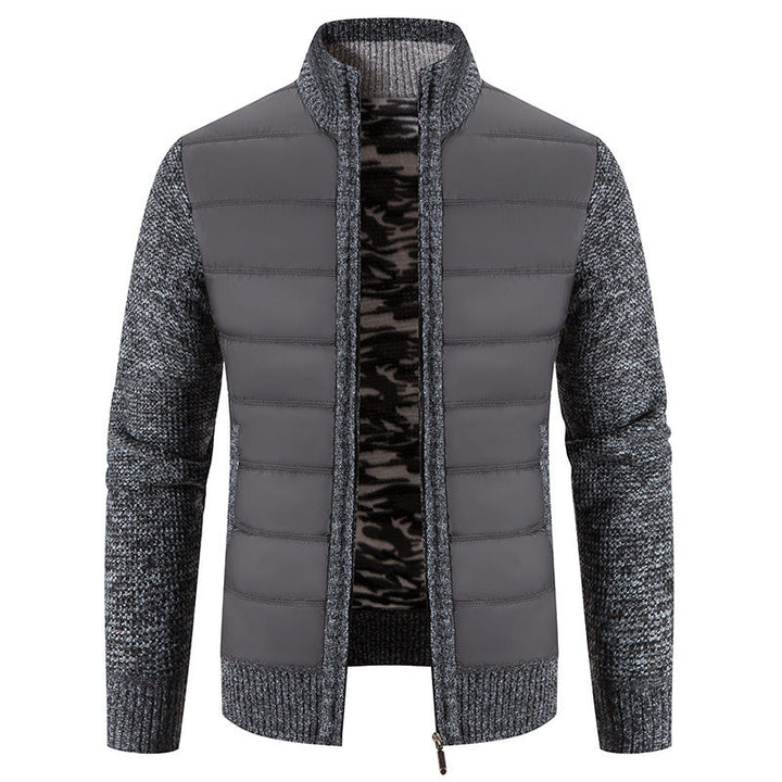 Herren hybride Steppjacke mit modischem Strickdesign Drune
