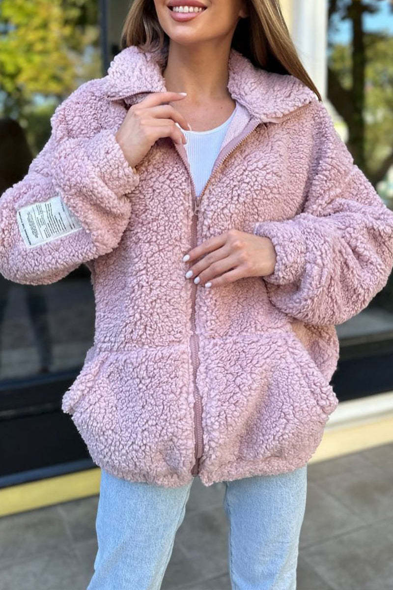 Damen Fleecejacke mit weichem Innenfutter und hoher Kragen Drune