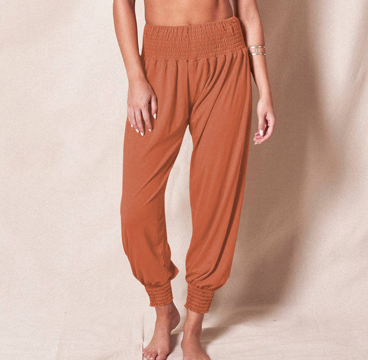 Damen luftige Freizeithose mit elastischem Bund und schmalem Beinabschluss Drune