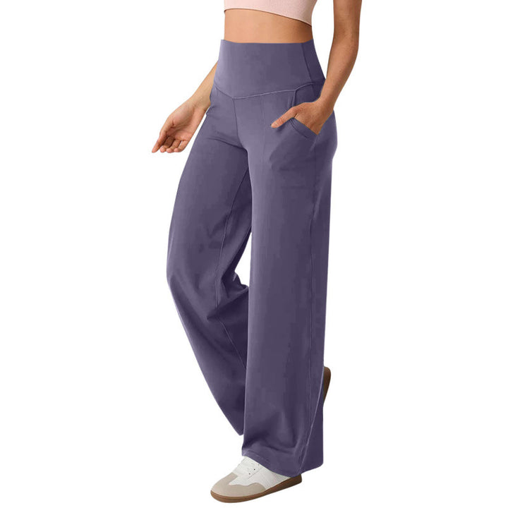 Damen weite High-Waist Freizeithose mit praktischen Taschen Drune