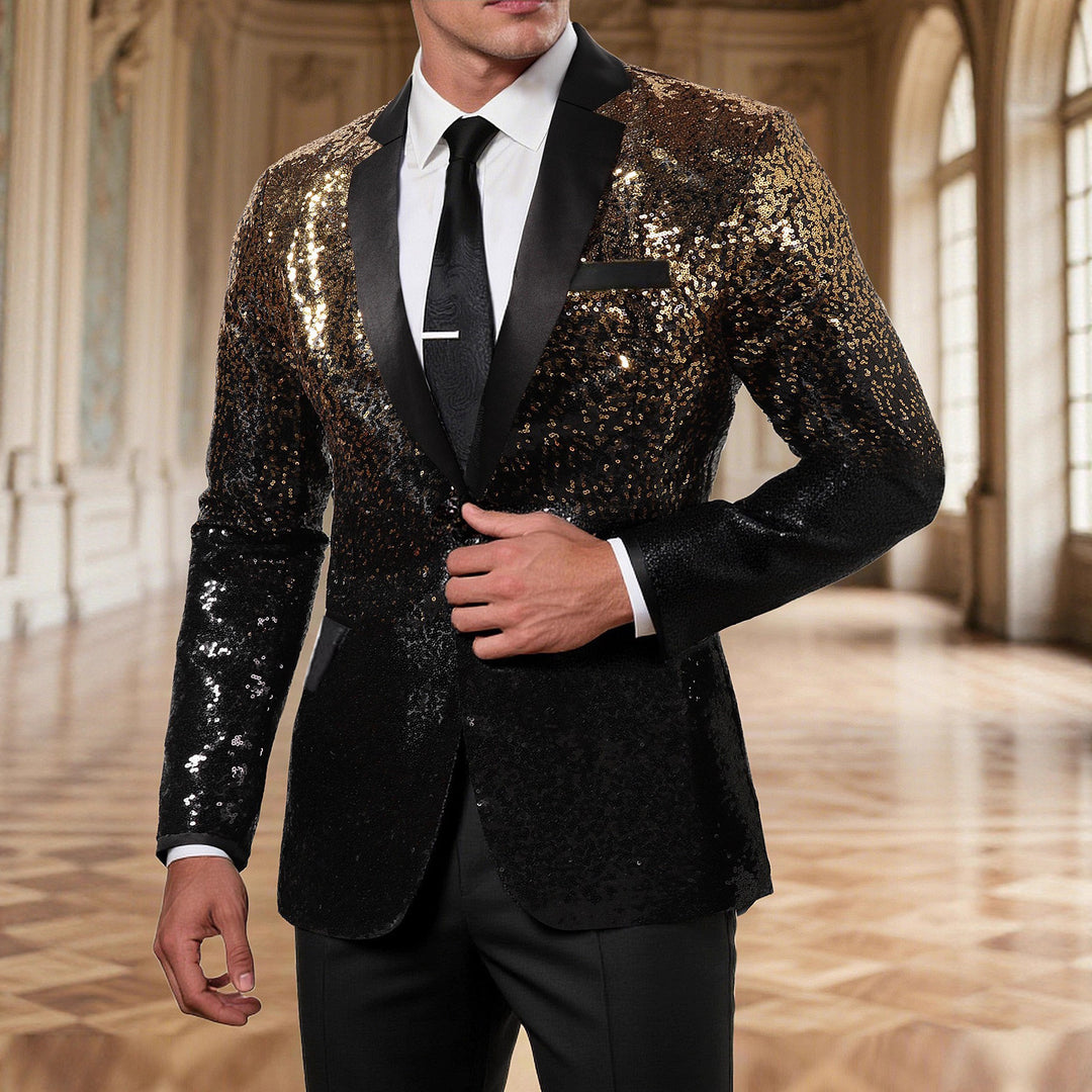 Herren glamouröser Pailletten Blazer Drune