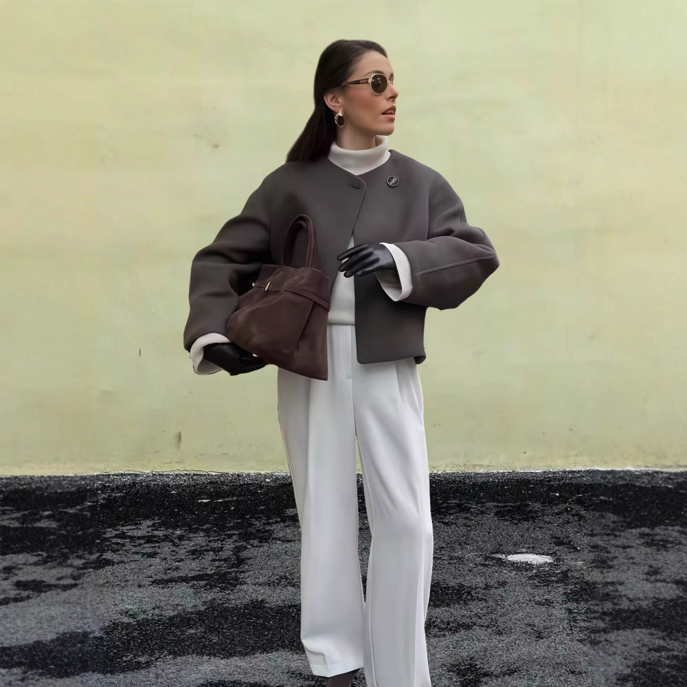 Damen Schulterjacke mit voluminösen Ärmeln und schickem Schnitt Drune