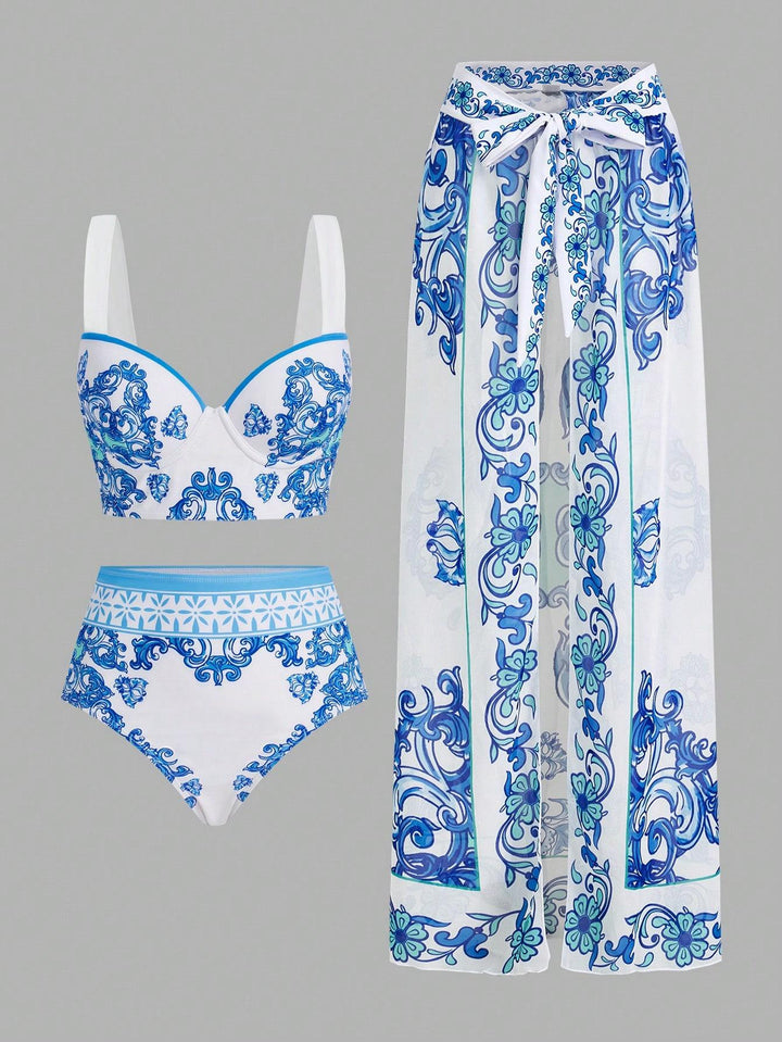 Damen Bikiniset mit elegantem Pareo Drune