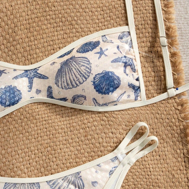 Damen Bandeau-Bikini mit maritimem Muschel-Motiv Drune