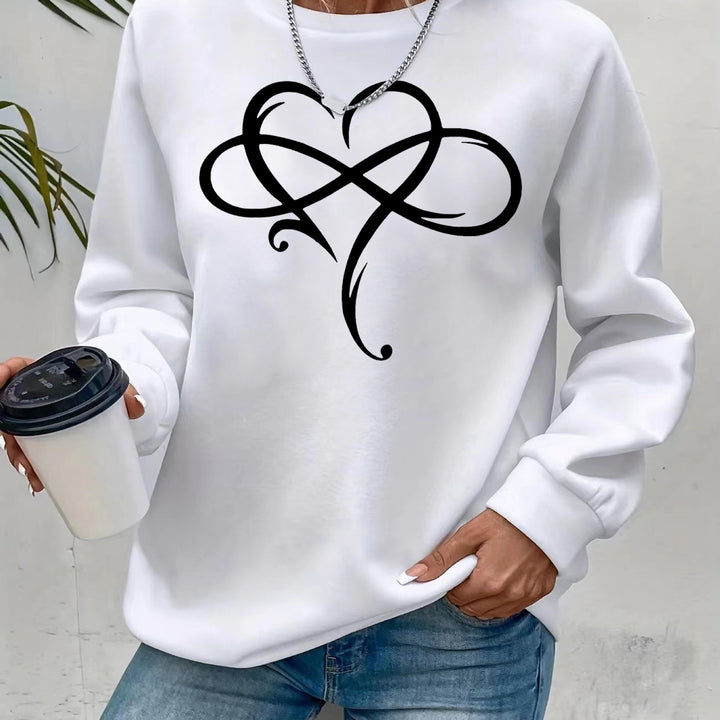 Damen Sweatshirt mit kreativem Herzdesign und entspannter Passform Drune