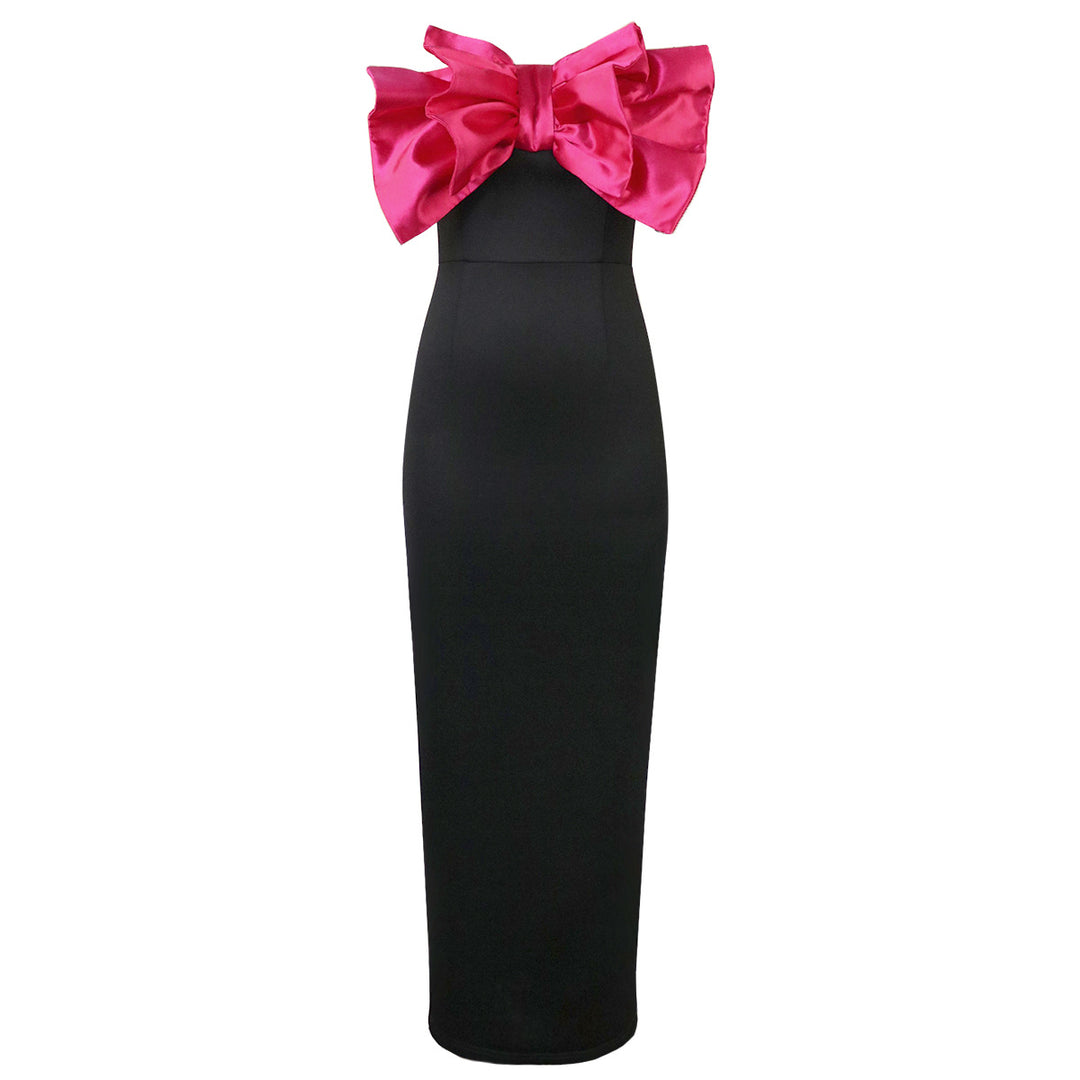 Damen Elegantes Maxikleid mit übergroßem Schleifen-Design Drune