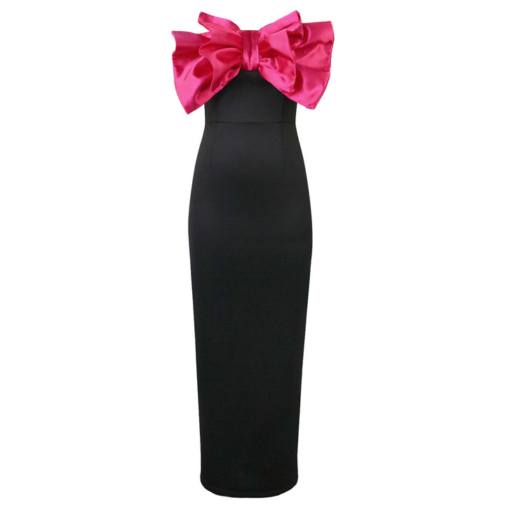 Damen Elegantes Maxikleid mit übergroßem Schleifen-Design Drune