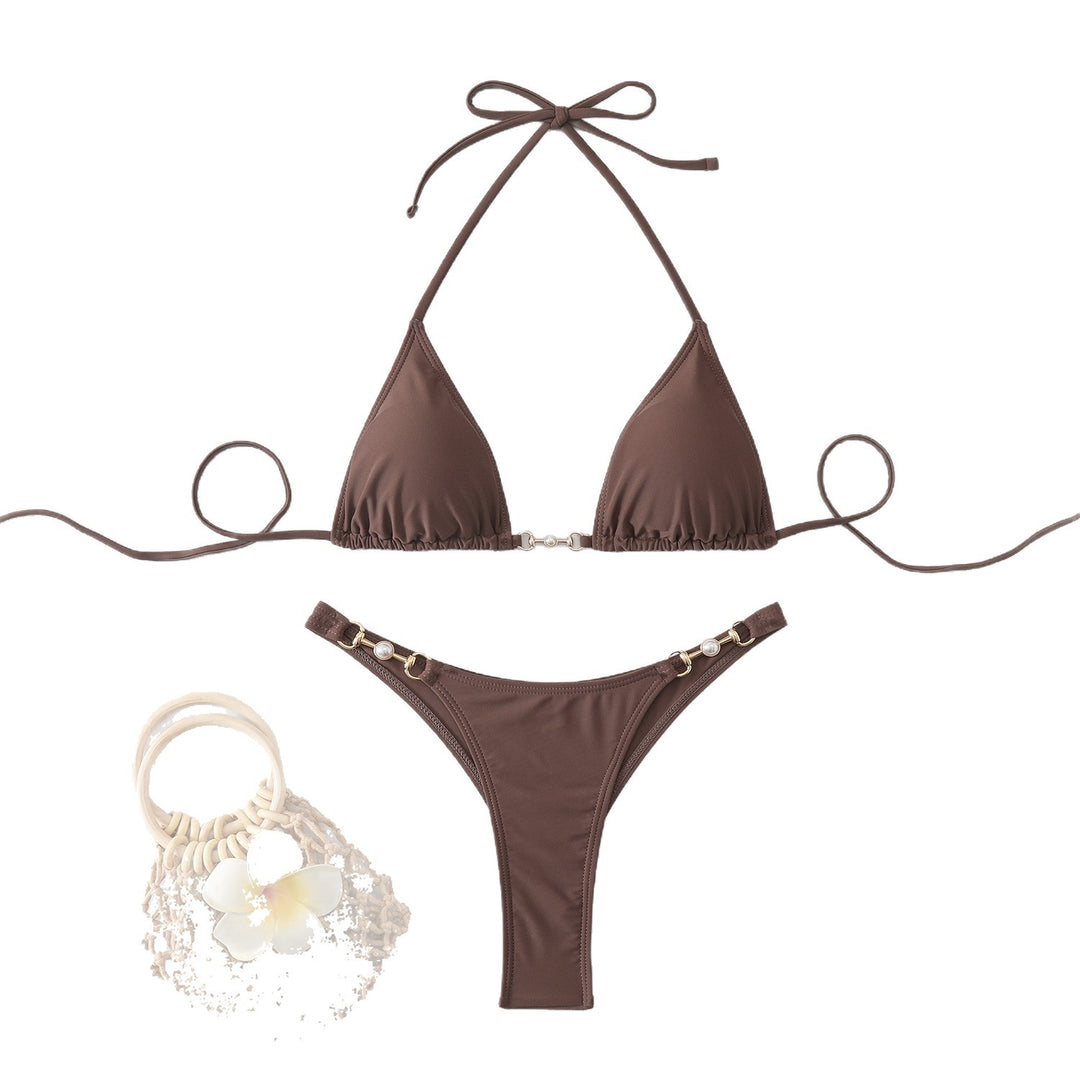 Damen Triangel-Bikini mit elegantem Goldakzent Drune