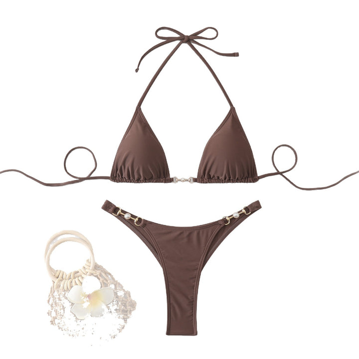 Damen Triangel-Bikini mit elegantem Goldakzent Drune