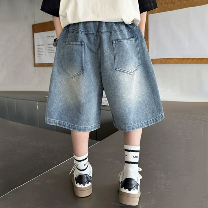 Jungen lässige Cargo-Shorts aus strapazierfähigem Denim Drune