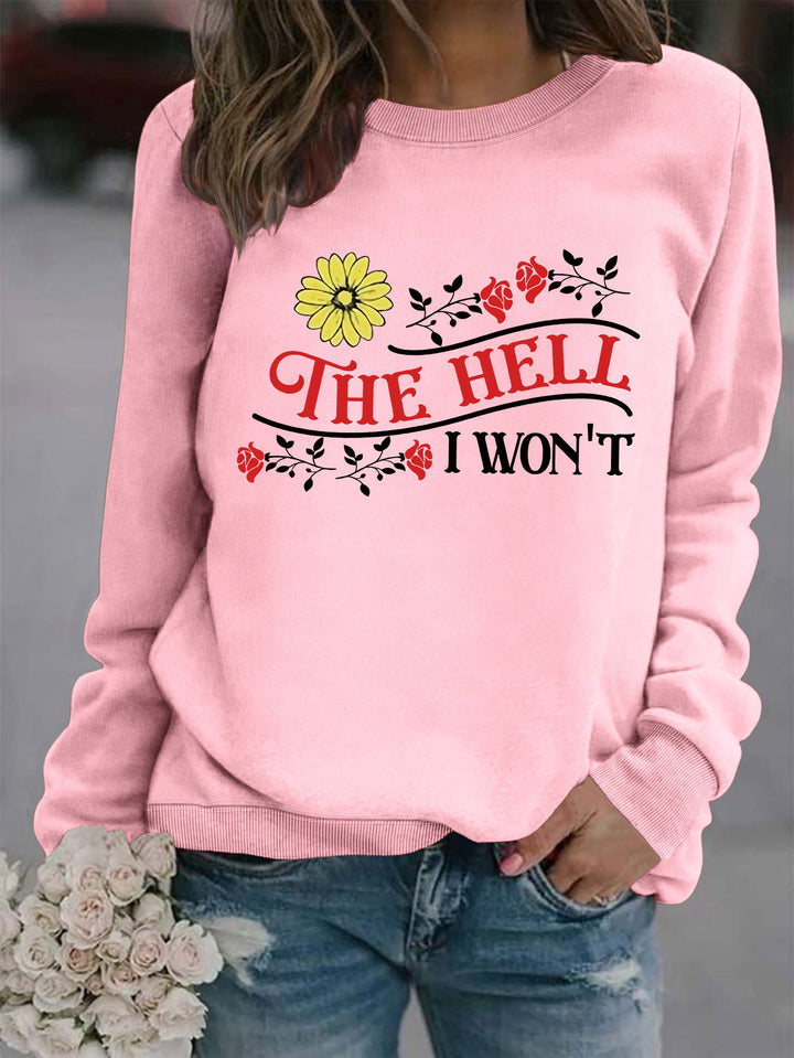 Damen Sweatshirt mit verspieltem Motiv und bequemer Passform Drune