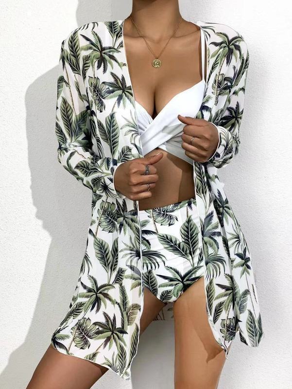 Damen Blütenmuster Strandkimono mit lässigem Schnitt Drune