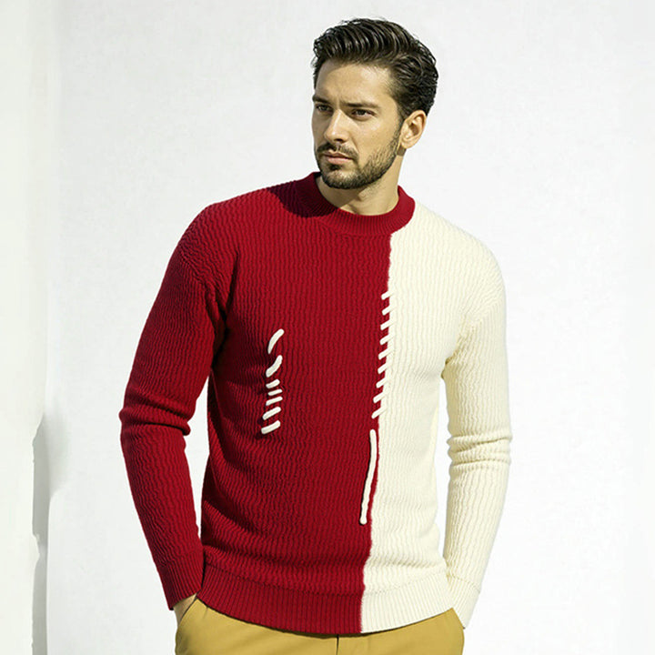 Herren modischer Pullover mit strukturiertem Design und einzigartigen Knotendetails Drune