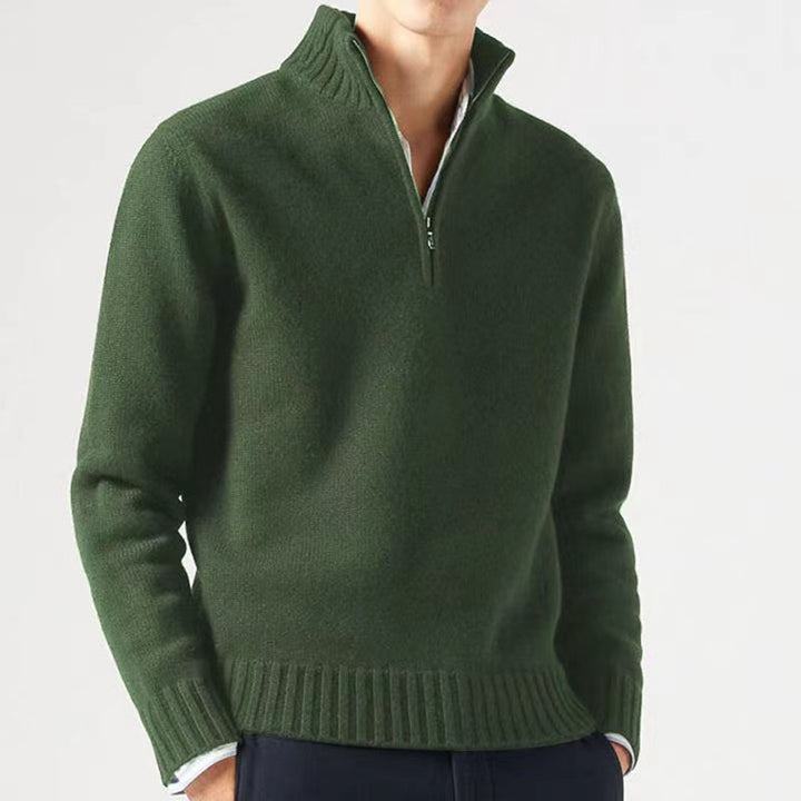 Herren Pullover mit hohem Kragen und modernem Reißverschluss Drune