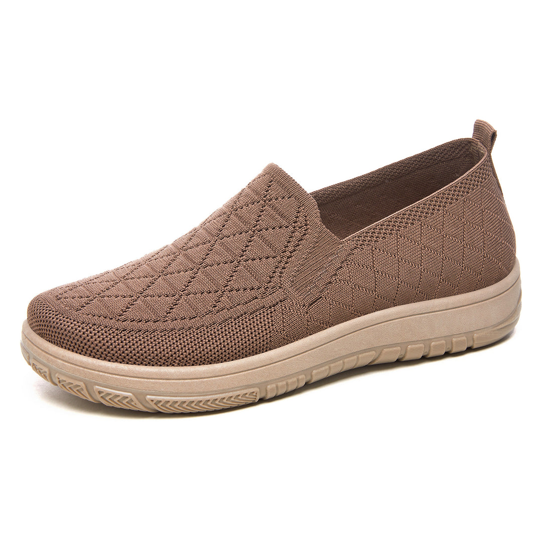 Damen nan atmungsaktiver Strick-Slipper mit orthopädischer Stoßdämpfung und flexibler Profilsohle Drune