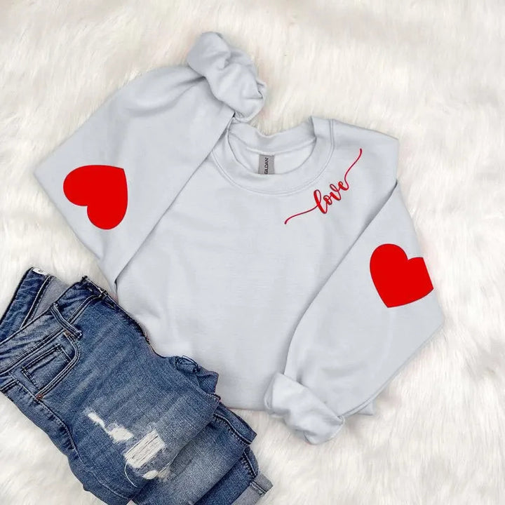 Damen Sweatshirt mit Herzen-Design und lässigem Schnitt Drune