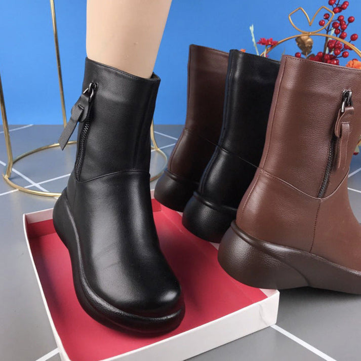 Drune | Metallische Schnalle Samt Stiefel