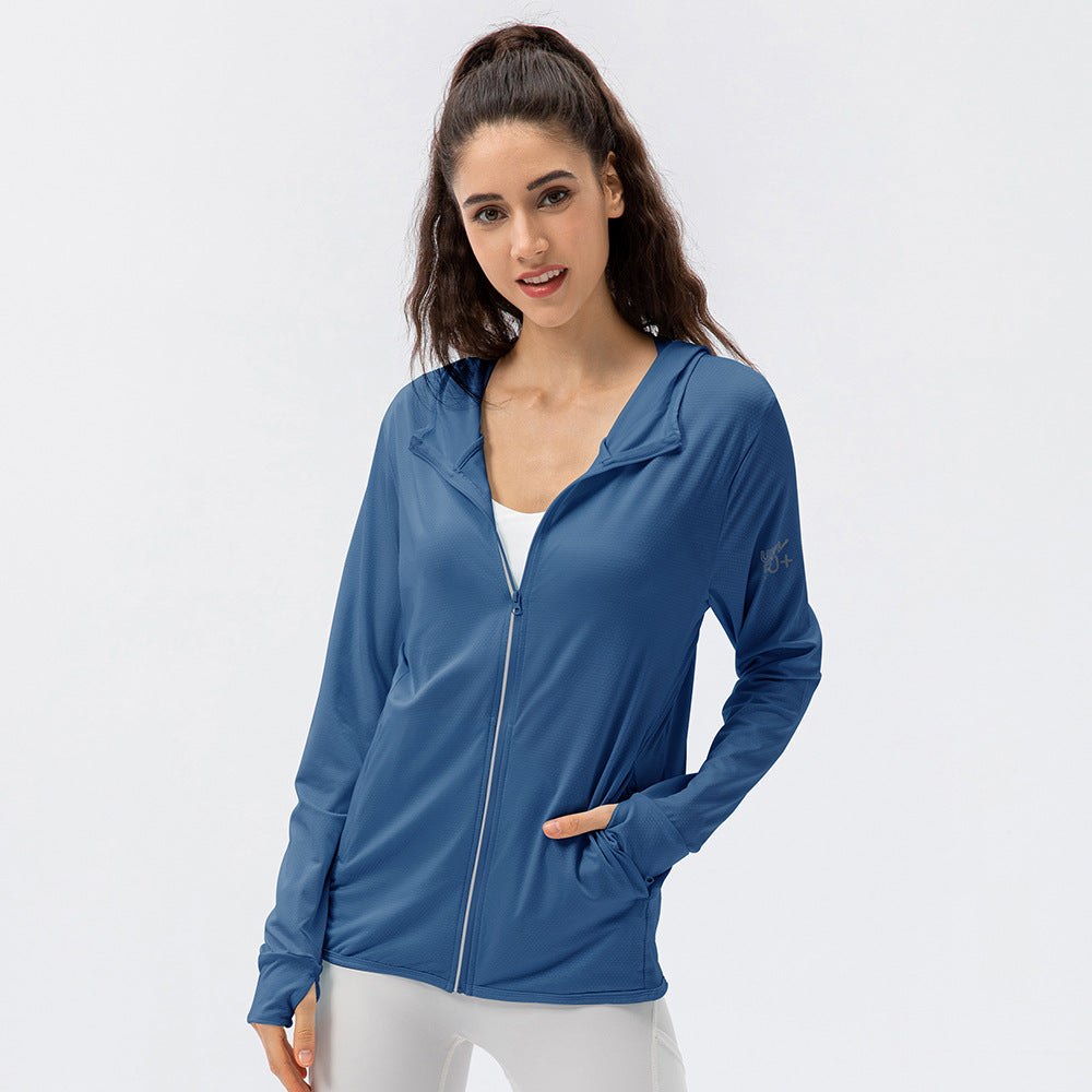 Damen Atmungsaktive Funktionsjacke mit Kapuze und Reißverschluss Drune
