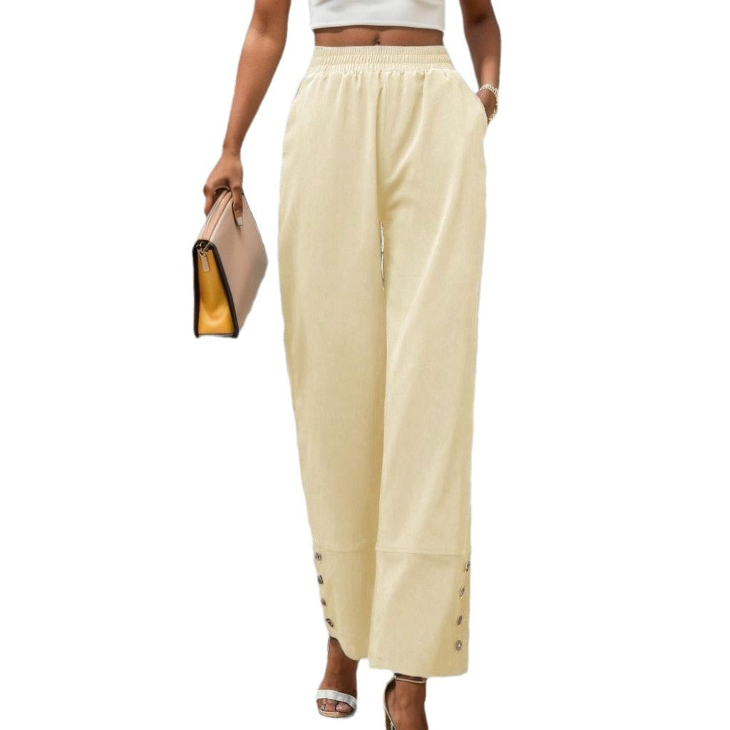 Damen Weite Culotte mit modischen Knopfdetails Drune