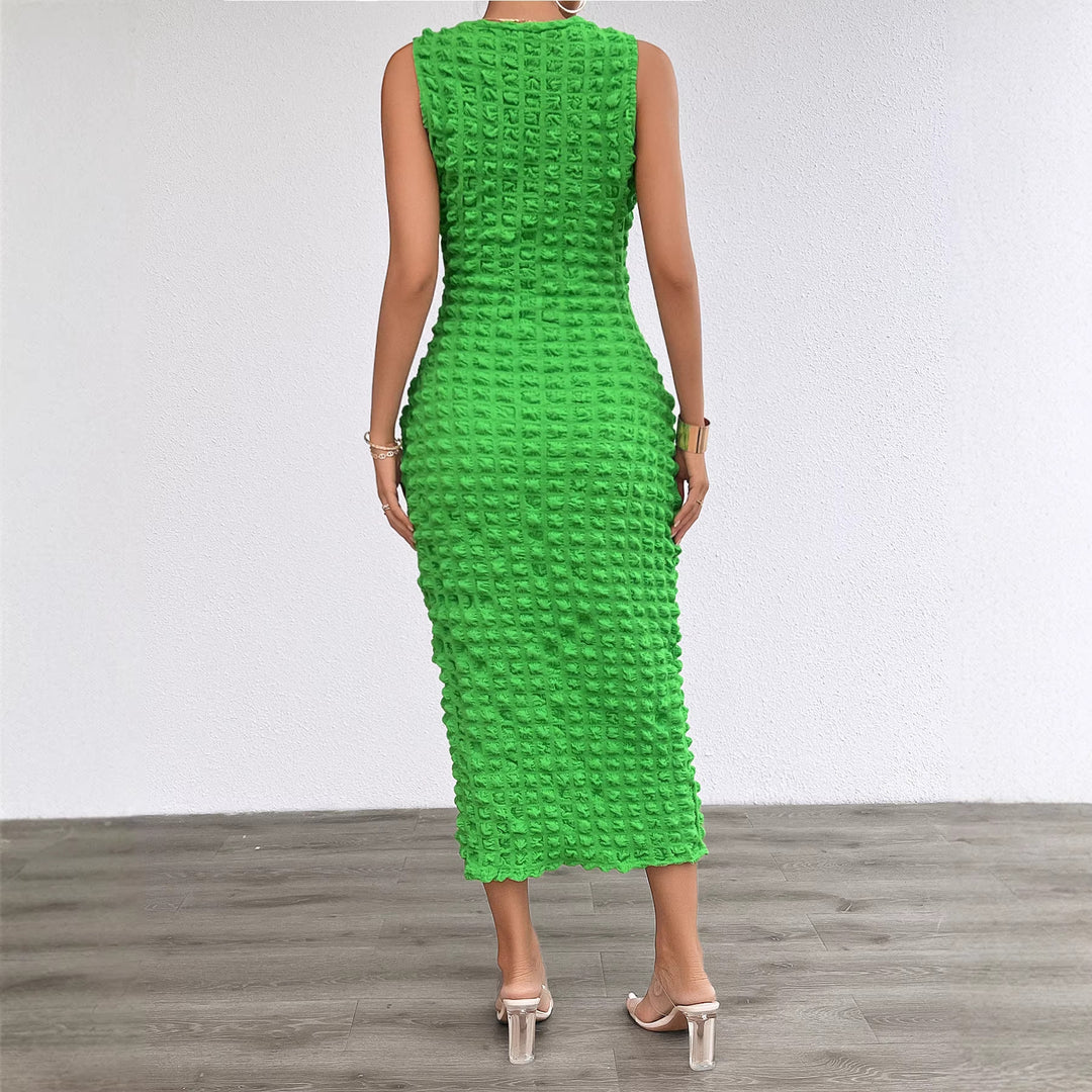 Damen Midi-Kleid mit strukturiertem Obermaterial und figurbetontem Schnitt Drune