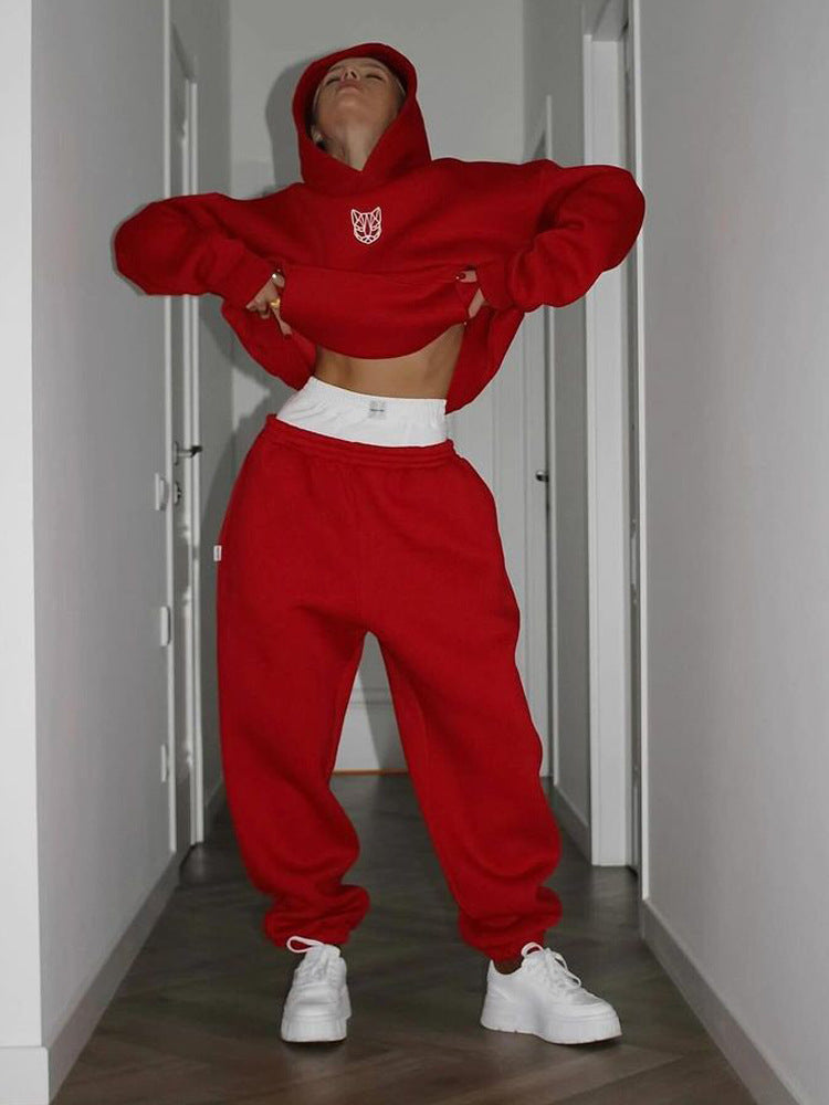 Damen Oversized Hoodie mit regulärem Bund und lässigen Hosen Drune