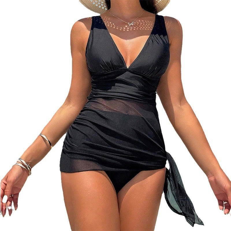 Damen Tankini mit fließendem Design und verstellbaren Trägern Drune