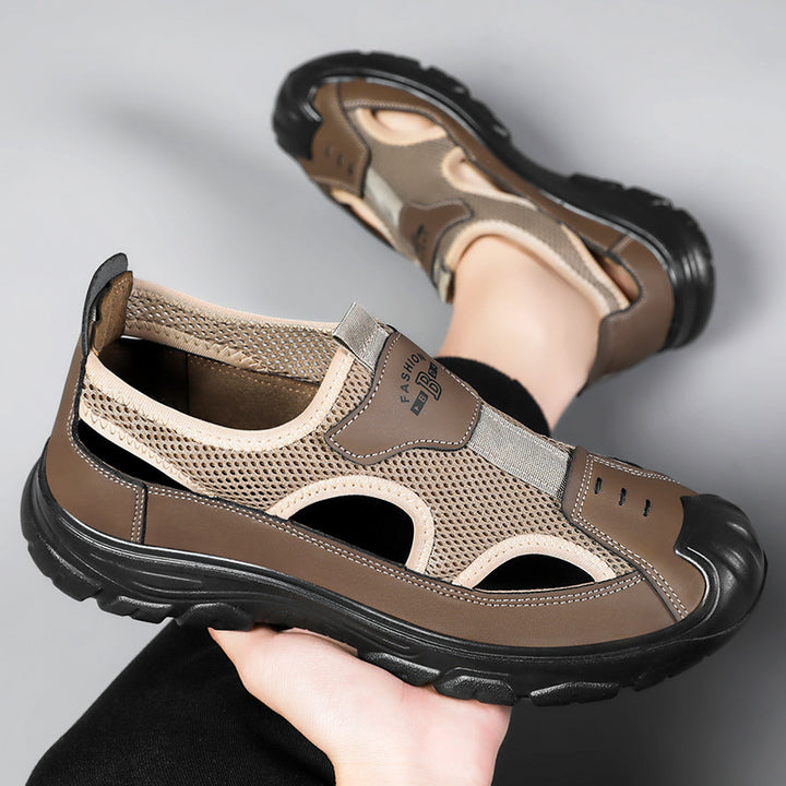 Herren nan atmungsaktive Outdoor-Sandale mit stoßdämpfender Sohle und verstärktem Zehenschutz Drune