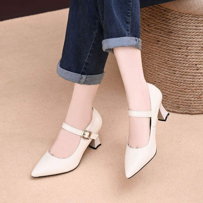 Damen Elegante Mary Jane Pumps mit dezentem Schnallen-Detail Drune