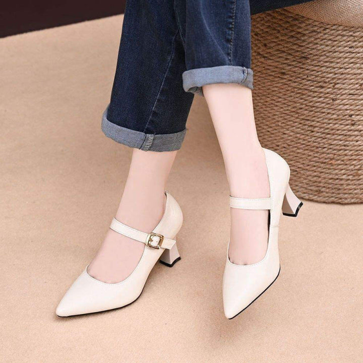 Damen Elegante Mary Jane Pumps mit dezentem Schnallen-Detail Drune