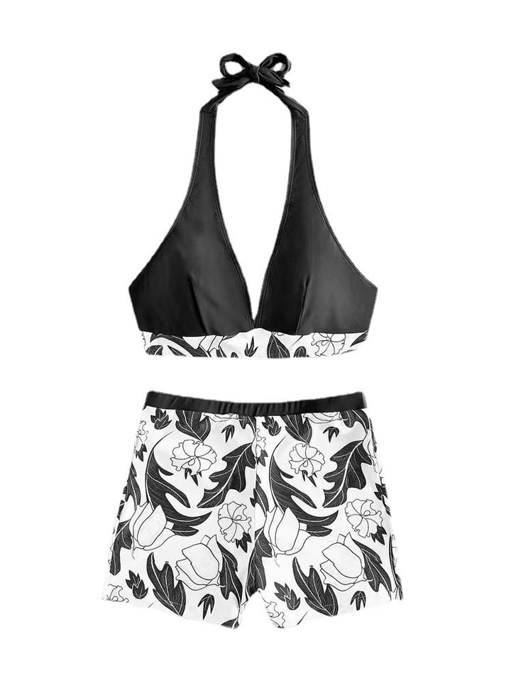 Damen Sport-Badeanzug mit modischem Oberteil und hochtaillierten Shorts Drune