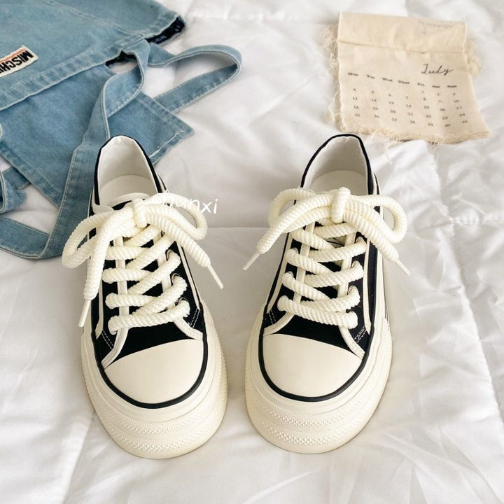 Damen Plateau-Sneaker mit elastischem Schnürsystem und robustem Obermaterial Drune