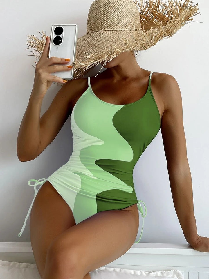 Damen Einteiler-Badeanzug mit verspielten Cut-Outs und floralem Design Drune
