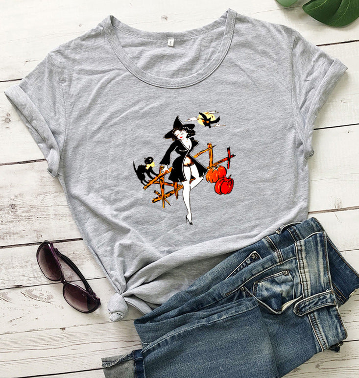 Damen Verspieltes Halloween Grafik T-Shirt Drune