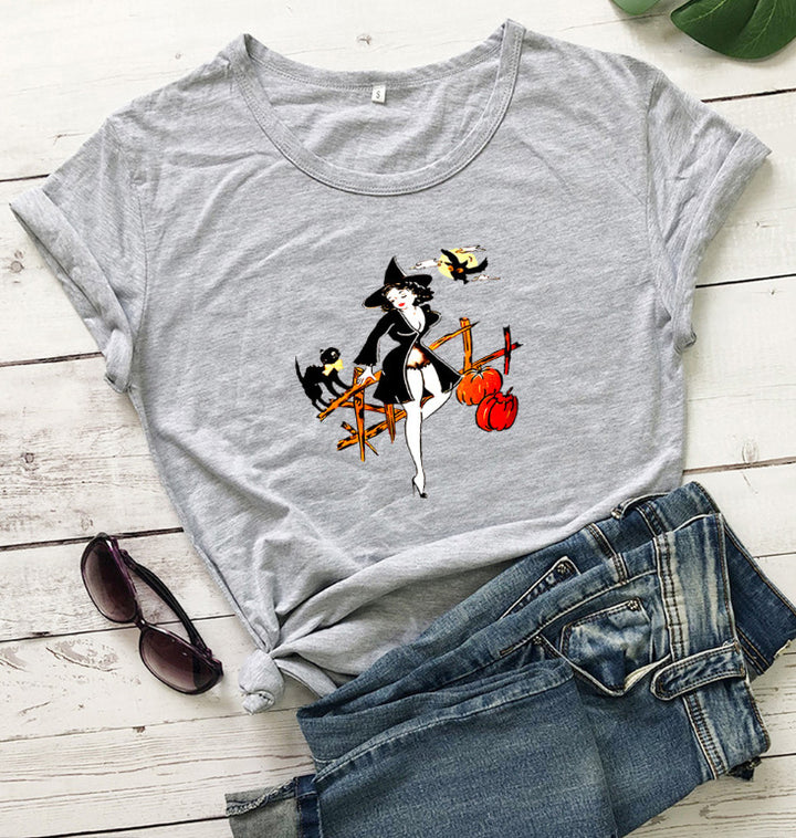Damen Verspieltes Halloween Grafik T-Shirt Drune
