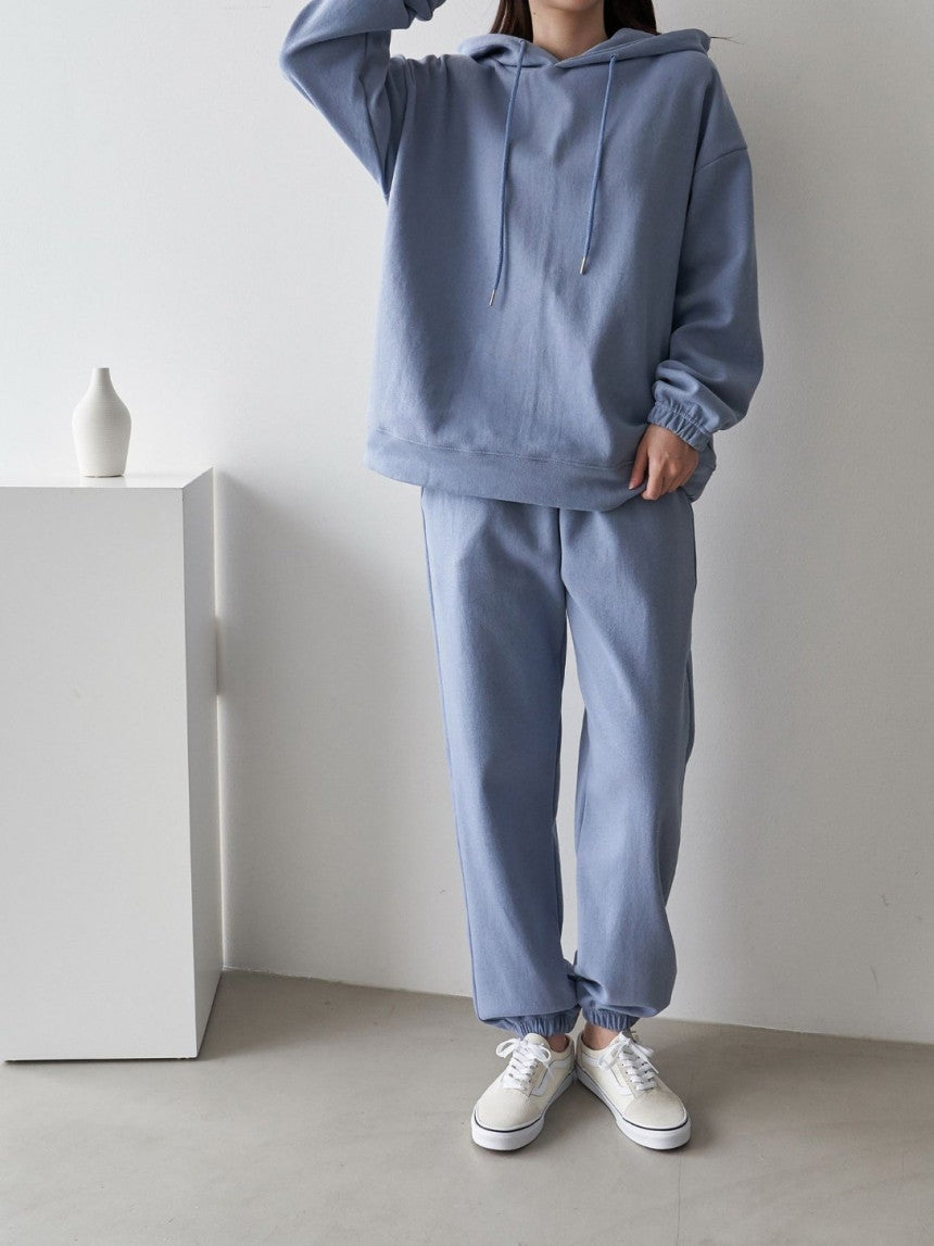 Damen lässiges Hoodie- und Jogginghose-Set aus weichem Baumwollmaterial Drune