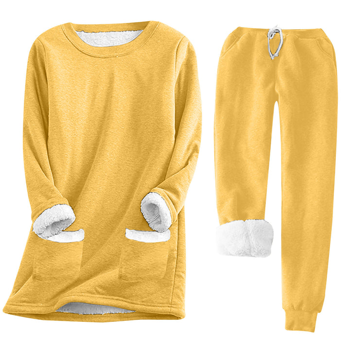 Damen Kuschelige Loungeanzug mit Fleece-Innenfutter und praktischen Taschen Drune