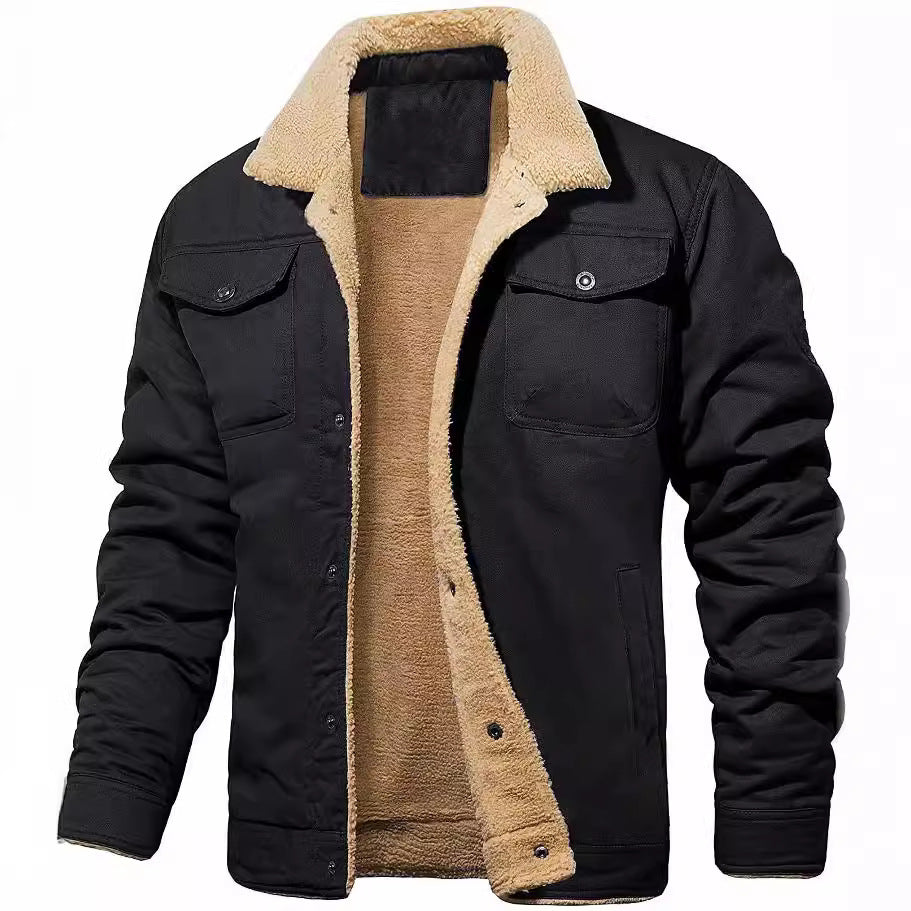 Herren gefütterte Arbeitsjacke mit hochflorigem Futter Drune