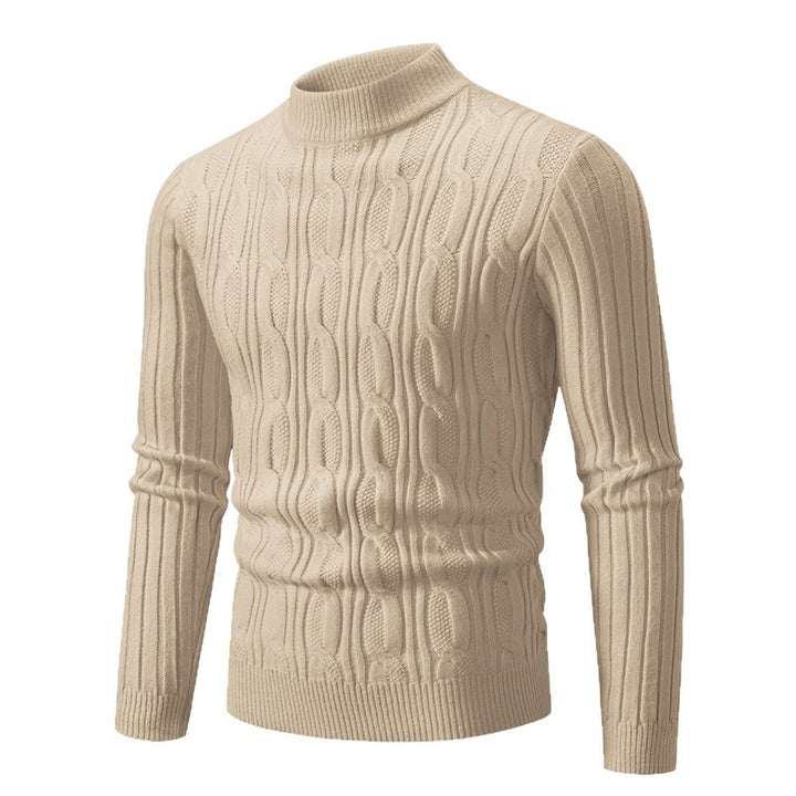Herren Rollkragenpullover aus hochwertiger Baumwolle mit Zopfmuster Drune
